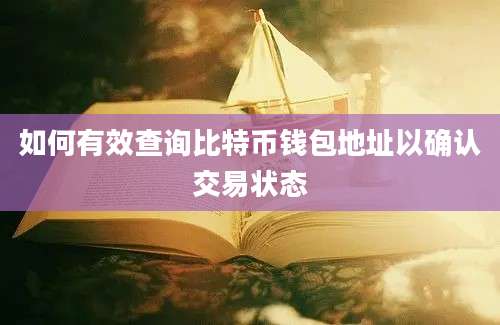 如何有效查询比特币钱包地址以确认交易状态